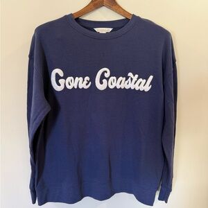 Shiraleah “Gone Coastal” Crewneck Sweatshirt – Navy – Large – NEW